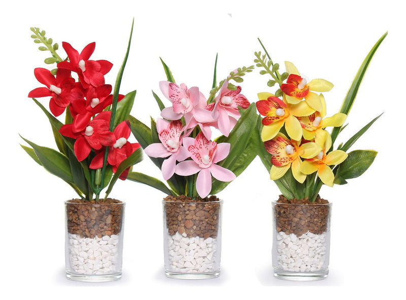 Plantas Decorativas Kit Com 3 Vasinhos Arranjo Artificial